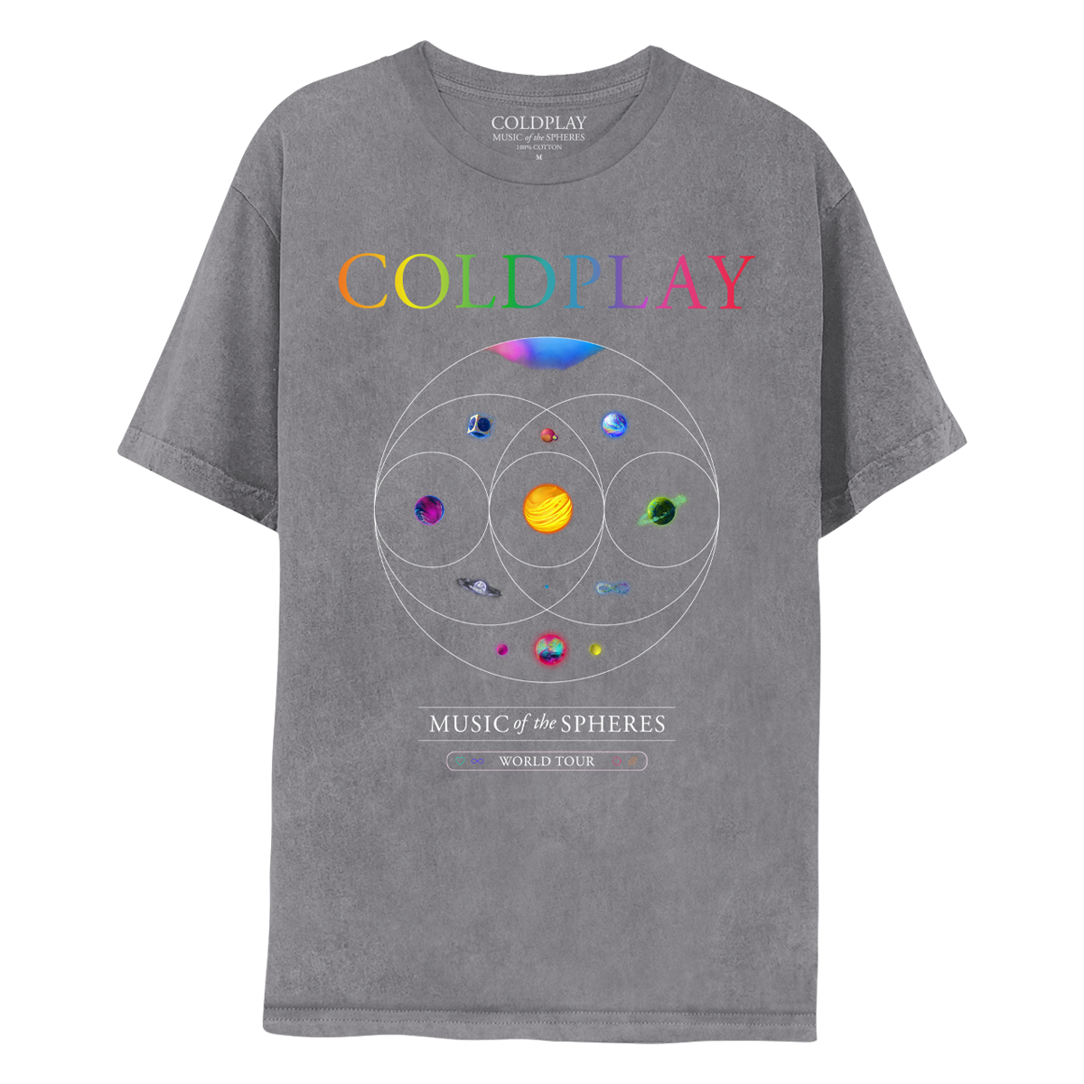 Music Of The Spheres World Tour 2024 Tee Grey Coldplay EU