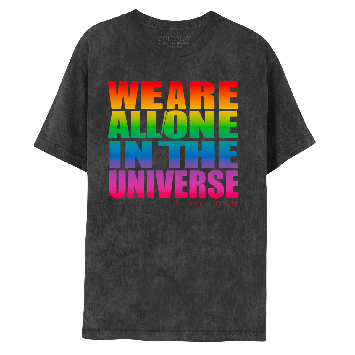 2023 WE ARE ALL/ONE IN THE UNIVERSE MUSIC OF THE SPHERES WORLD TOUR ADULT TEE