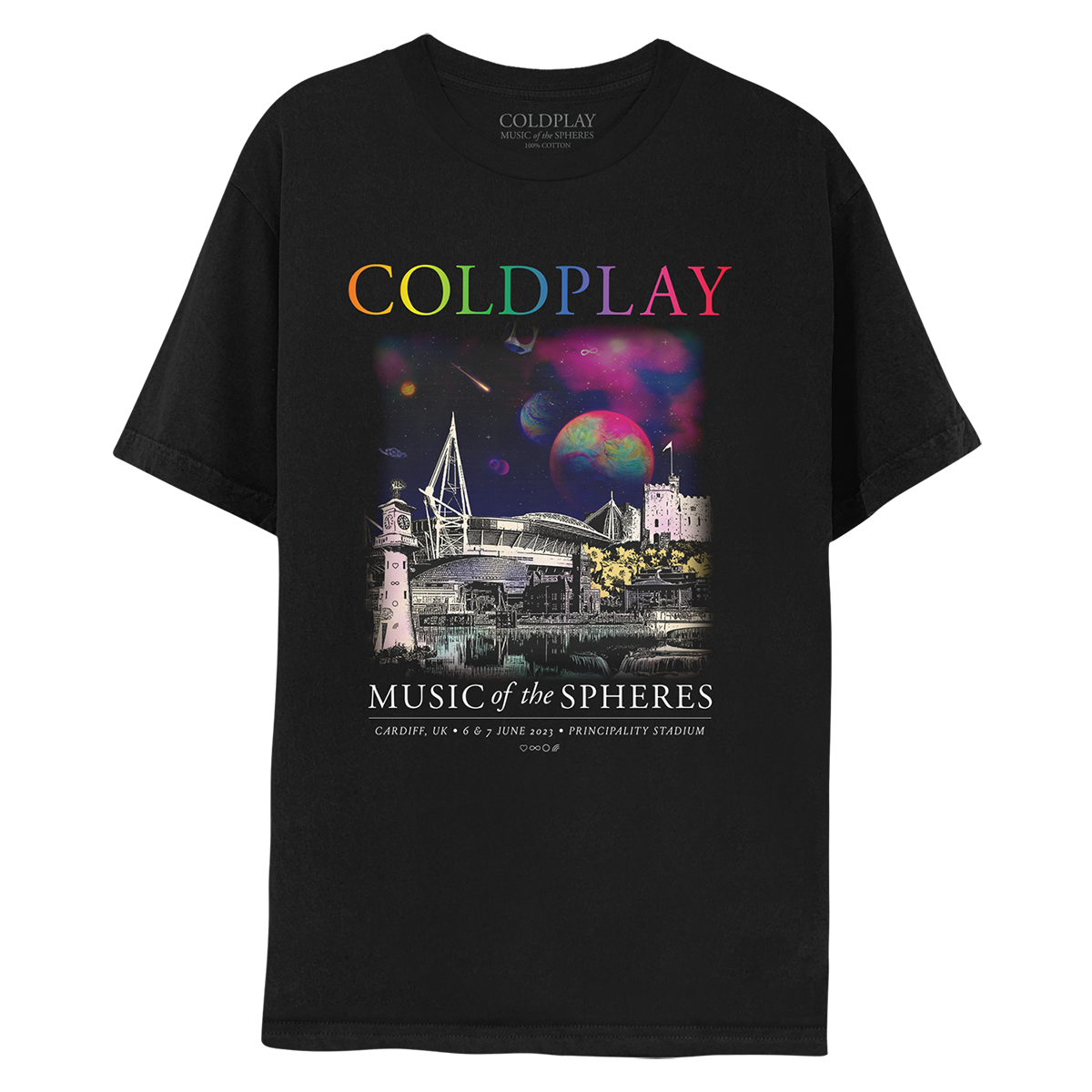 2023 CARDIFF MUSIC OF THE SPHERES TOUR TEE - Limited Edition