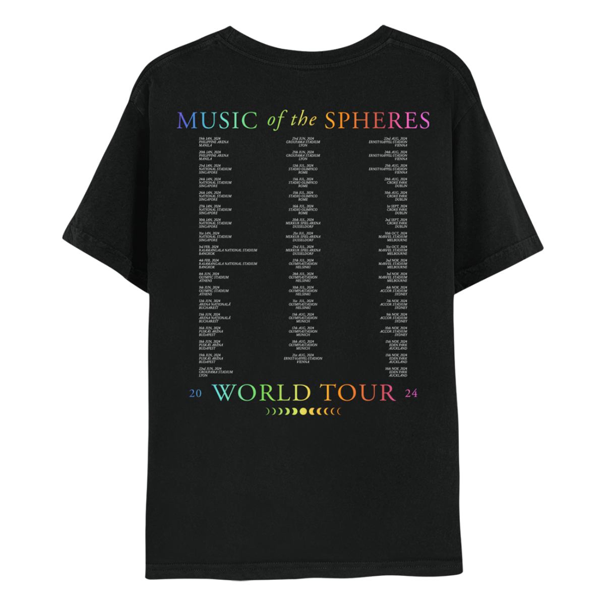 Rome July 2024 Music Of The Spheres Limited Edition Tour Tee