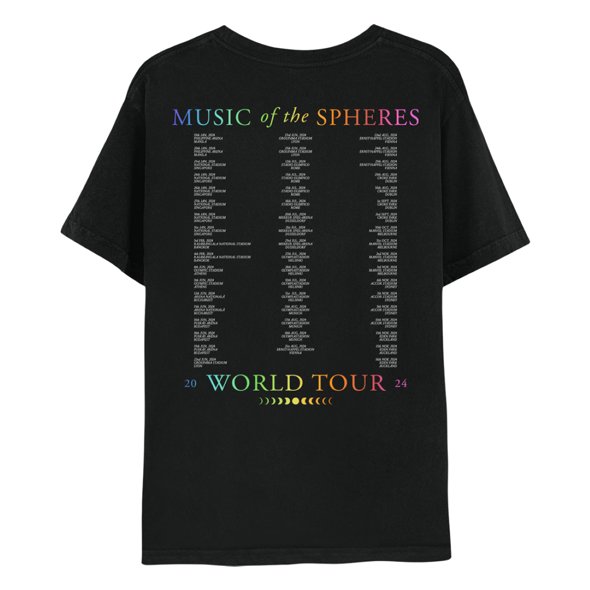 Dublin August/September 2024 Music Of The Spheres Limited Edition Tour Tee