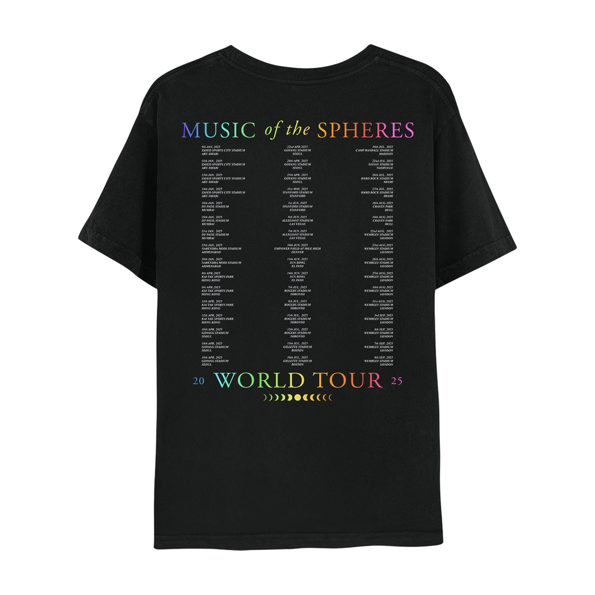 ABU DHABI JANUARY 2025 MUSIC OF THE SPHERES LIMITED EDITION TOUR TEE