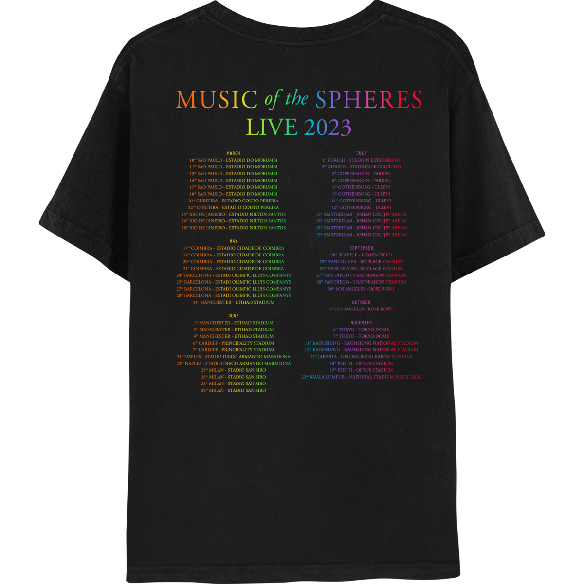 TOKYO NOVEMBER MUSIC OF THE SPHERES TOUR TEE - Limited Edition