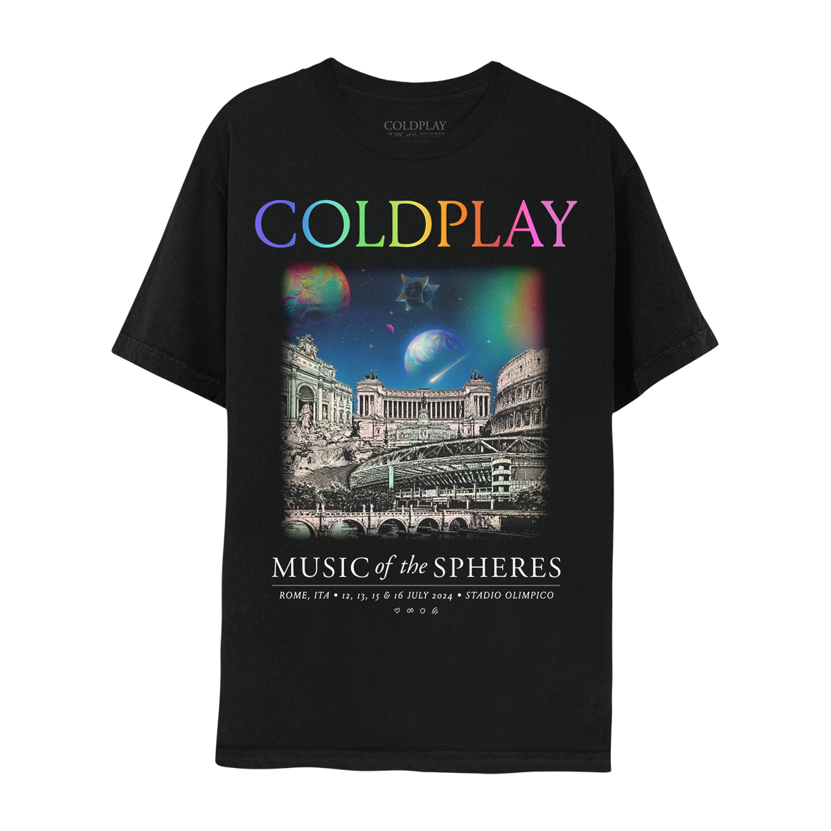 Rome July 2024 Music Of The Spheres Limited Edition Tour Tee – Coldplay EU