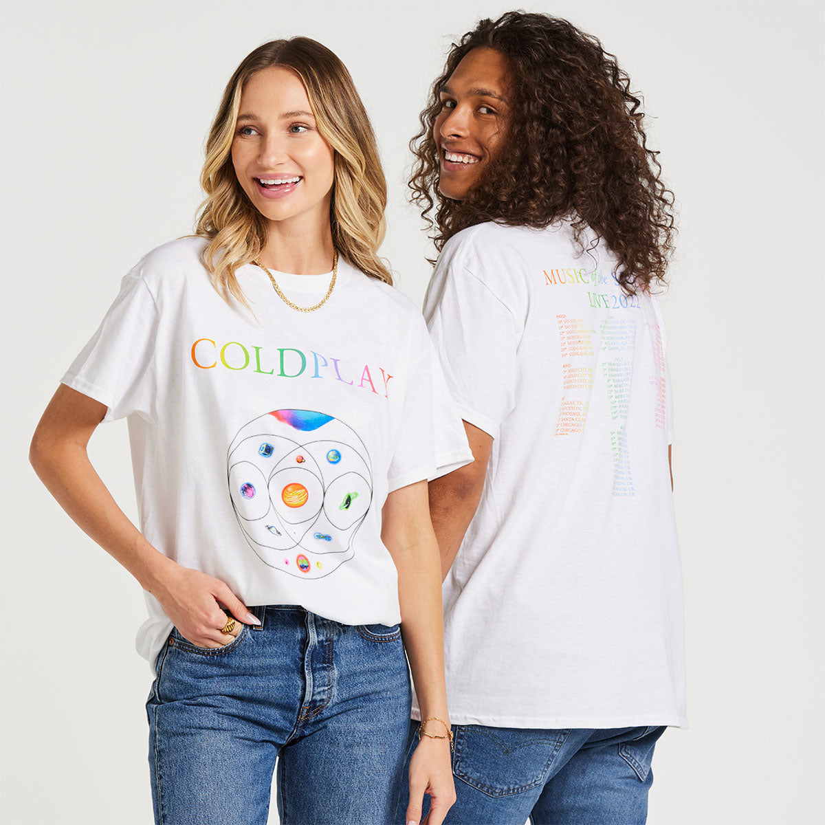 MUSIC OF THE SPHERES WHITE TOUR TEE