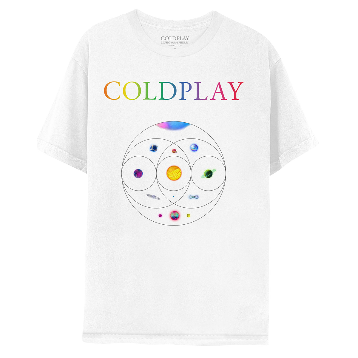 MUSIC OF THE SPHERES WHITE TOUR TEE