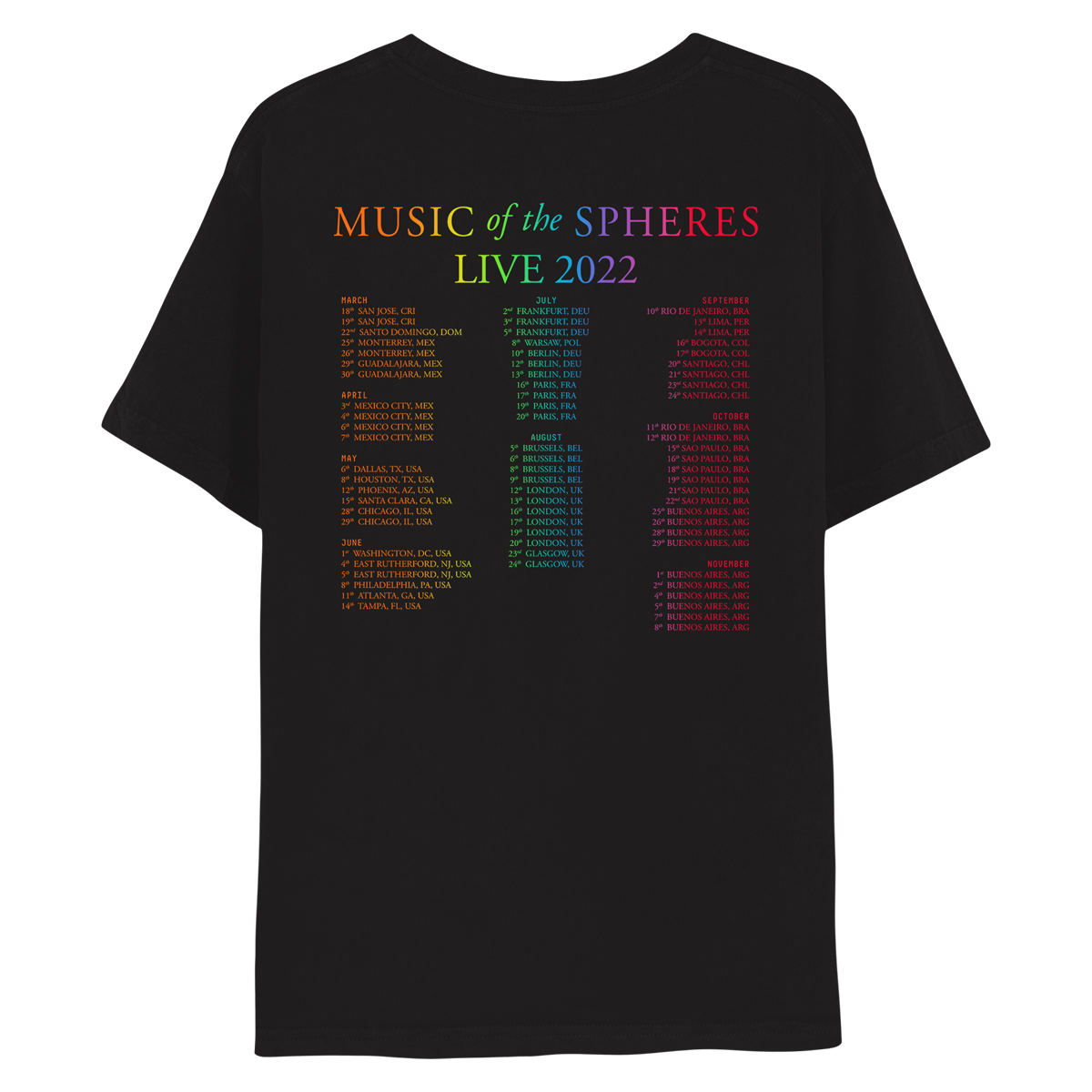 Warsaw Music Of The Spheres World Tour Tee 2022 - Limited Edition